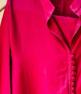 Ruby Red Asymmetrical Button-Down Shirt for Women